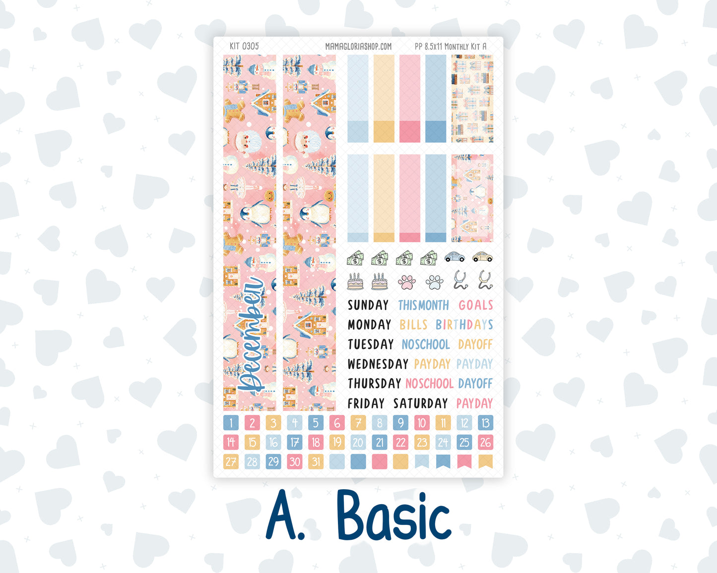Kit 0305 - 8.5x11 - Plum Paper - Monthly Kit - December - Sugarplum Parade