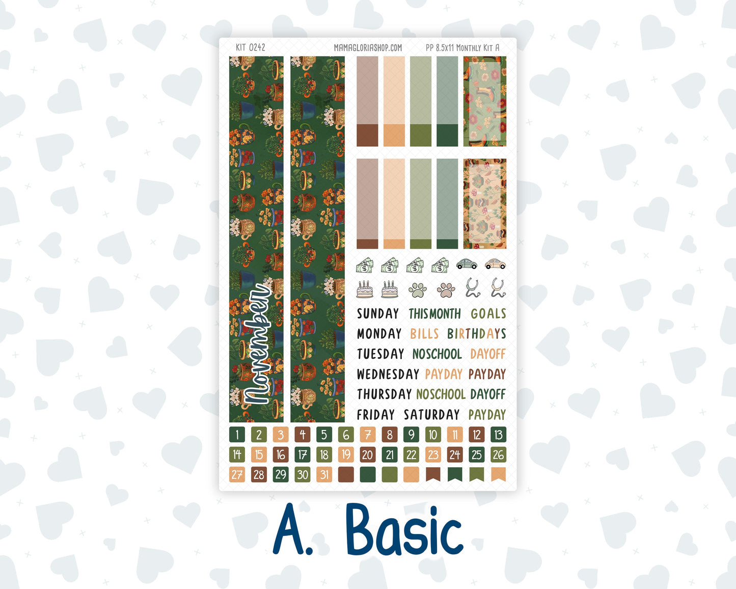 Kit 0242 - 8.5x11 - Plum Paper - Monthly Kit - November - Cottage Autumn