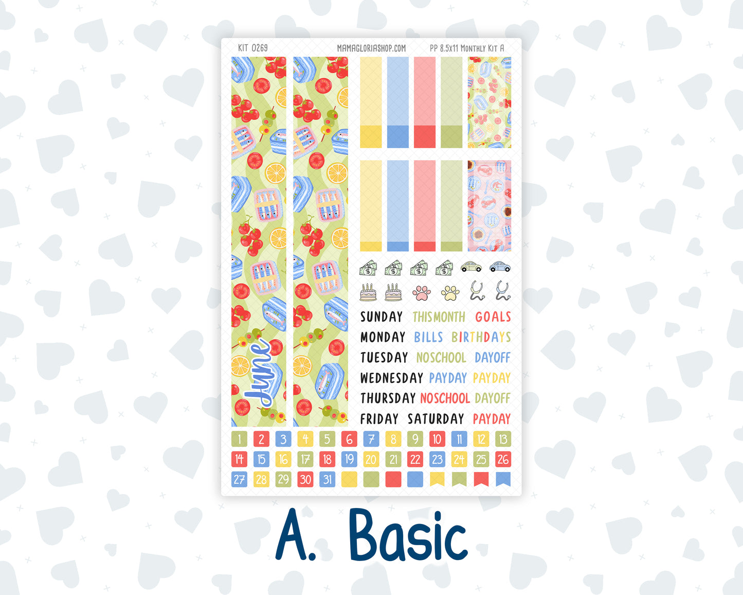 Kit 0269 - 8.5x11 - Plum Paper - Monthly Kit - June - Dolce Mare