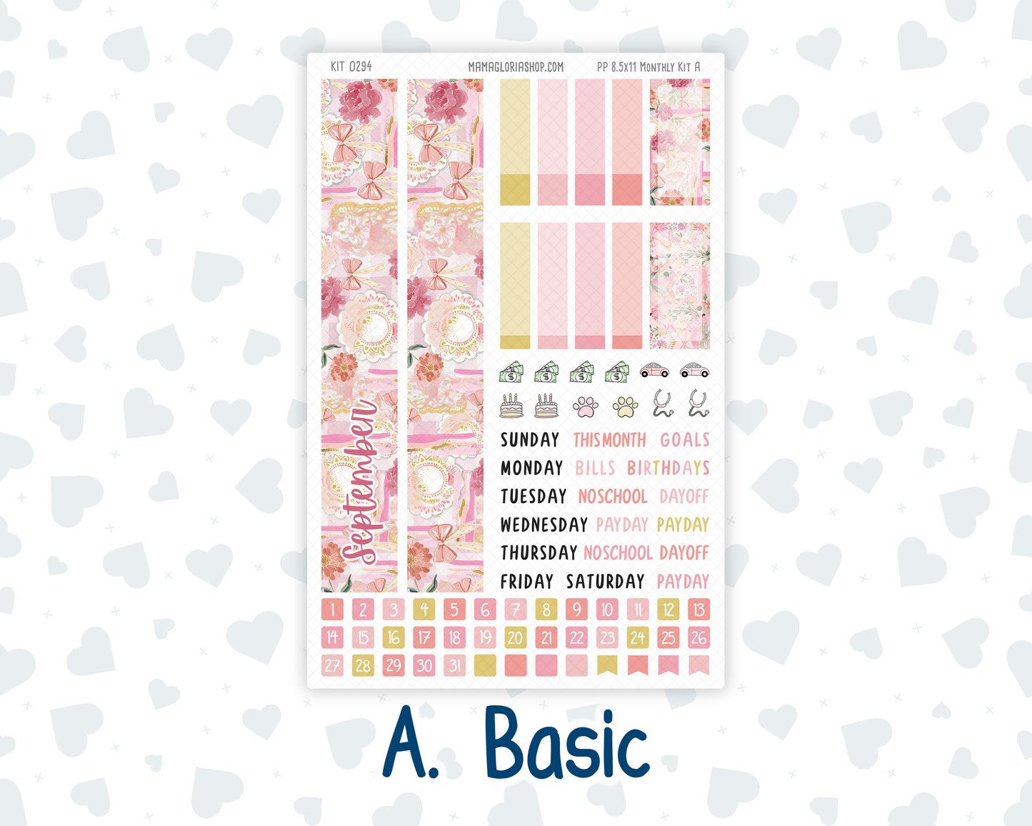 Kit 0294 - 8.5x11 - Plum Paper - Monthly Kit - September - Rosy Reveria