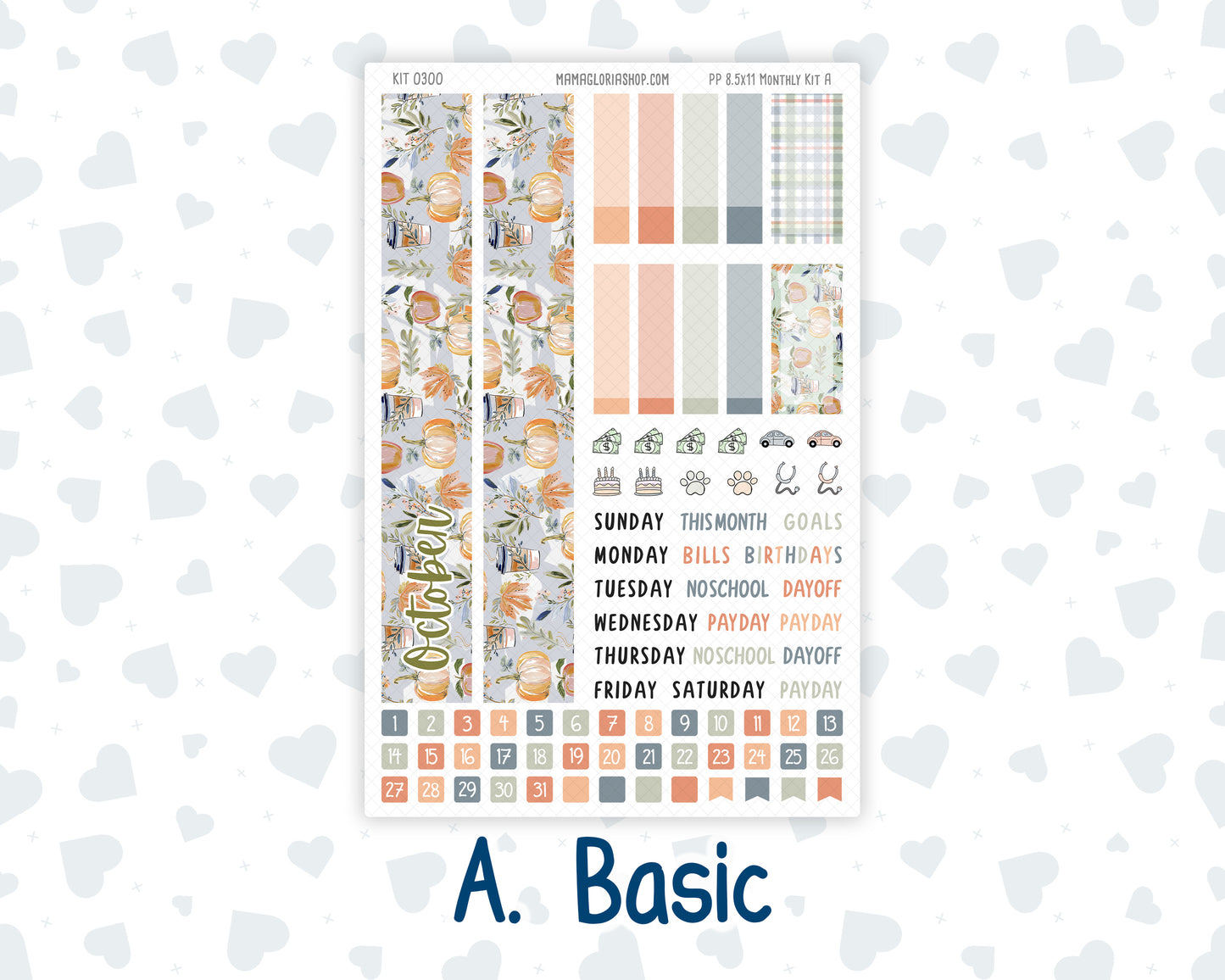 Kit 0300 - 8.5x11 - Plum Paper - Monthly Kit - October - Autumn Stroll