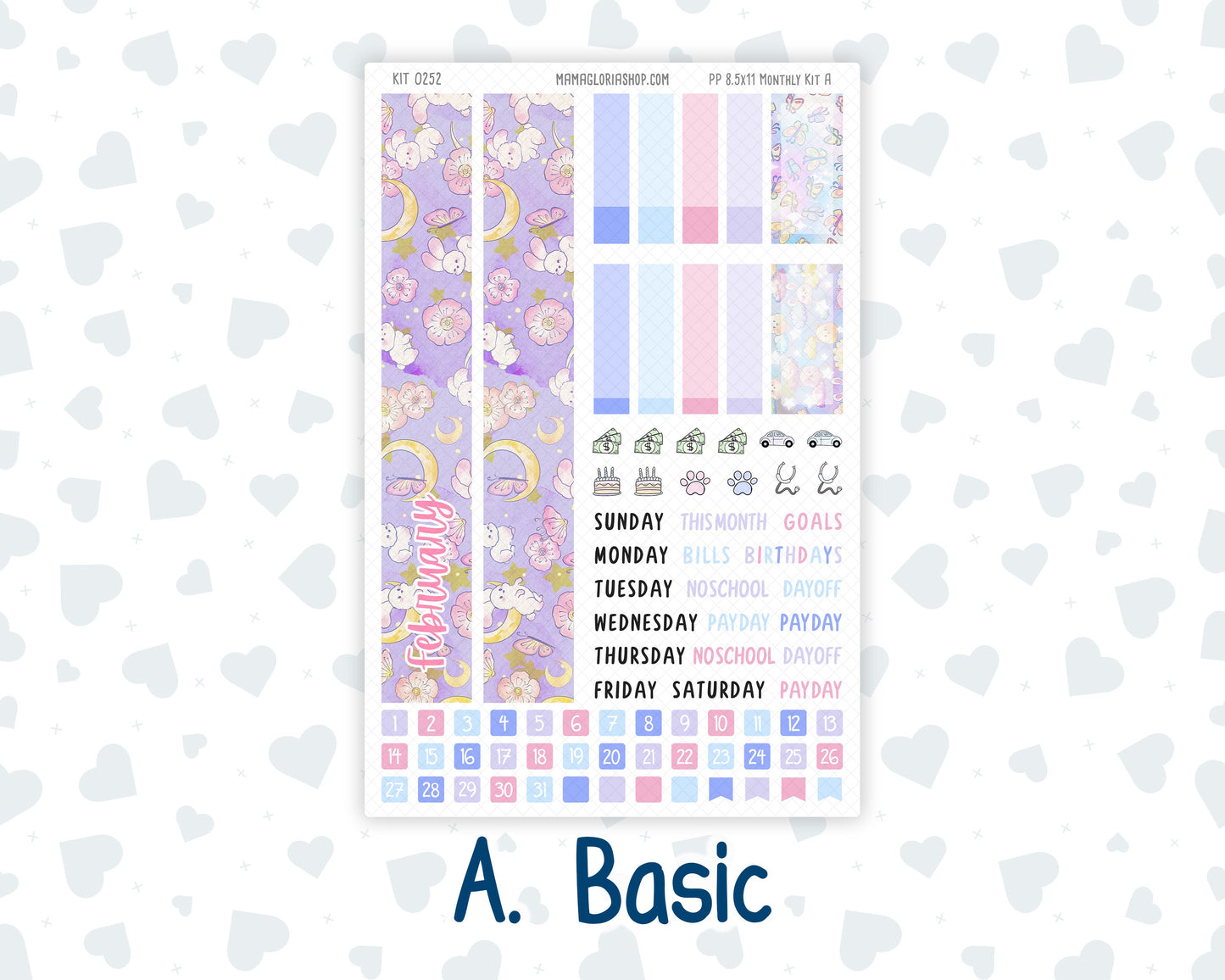 Kit 0252 - 8.5x11 - Plum Paper - Monthly Kit - February - Tokyo Candy Cloud