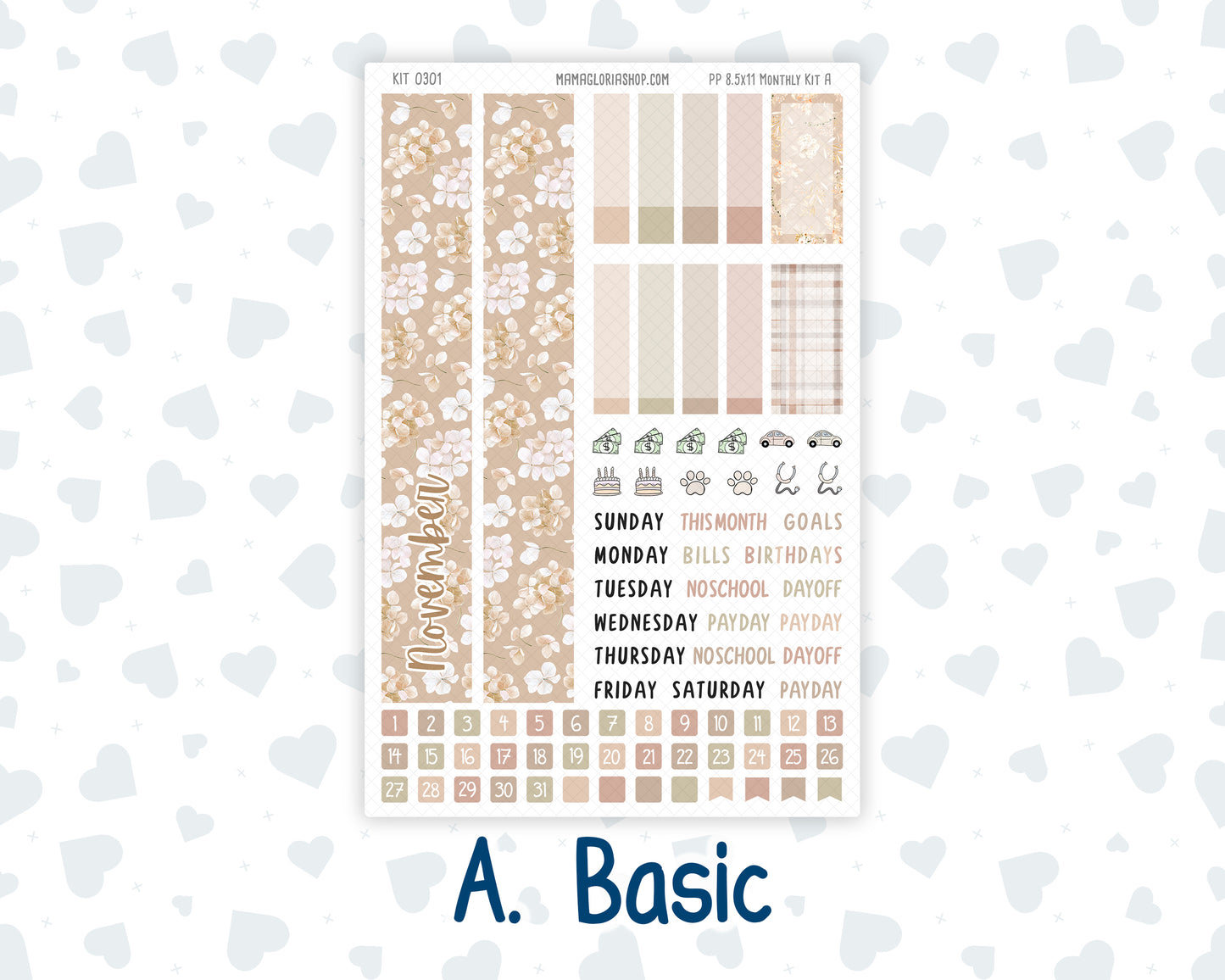 Kit 0301 - 8.5x11 - Plum Paper - Monthly Kit - November - Sunday Comfort