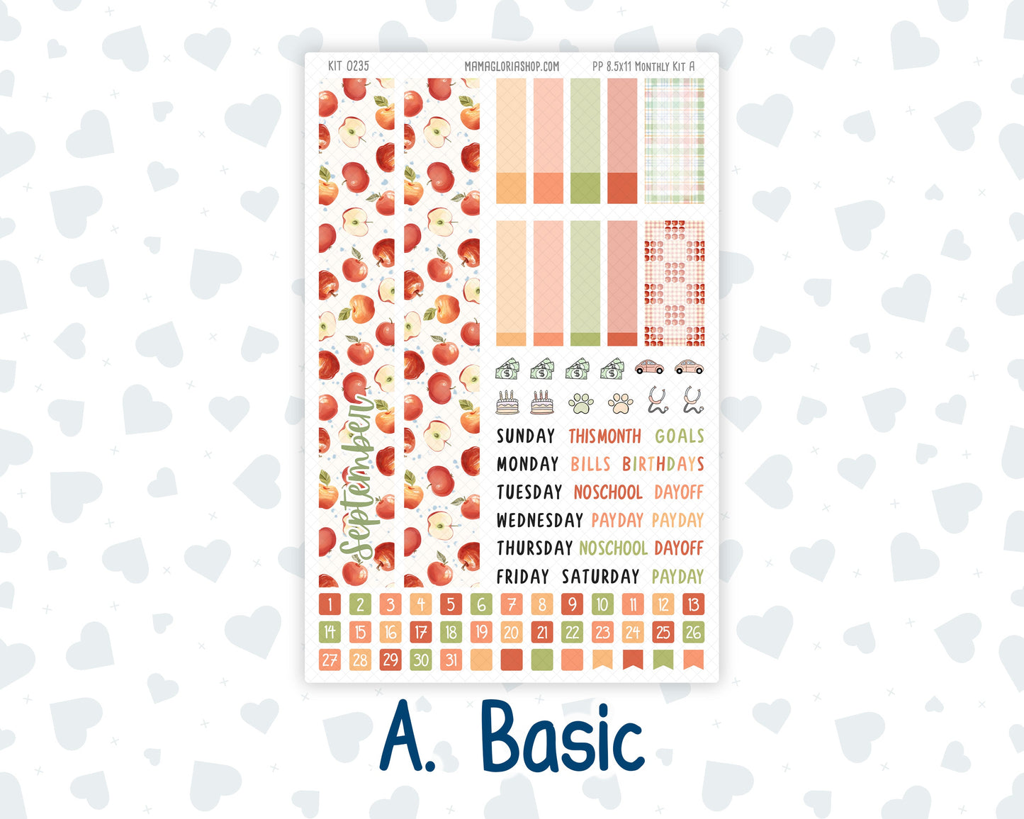 Kit 0235 - 8.5x11 - Plum Paper - Monthly Kit - September - Apple Orchard