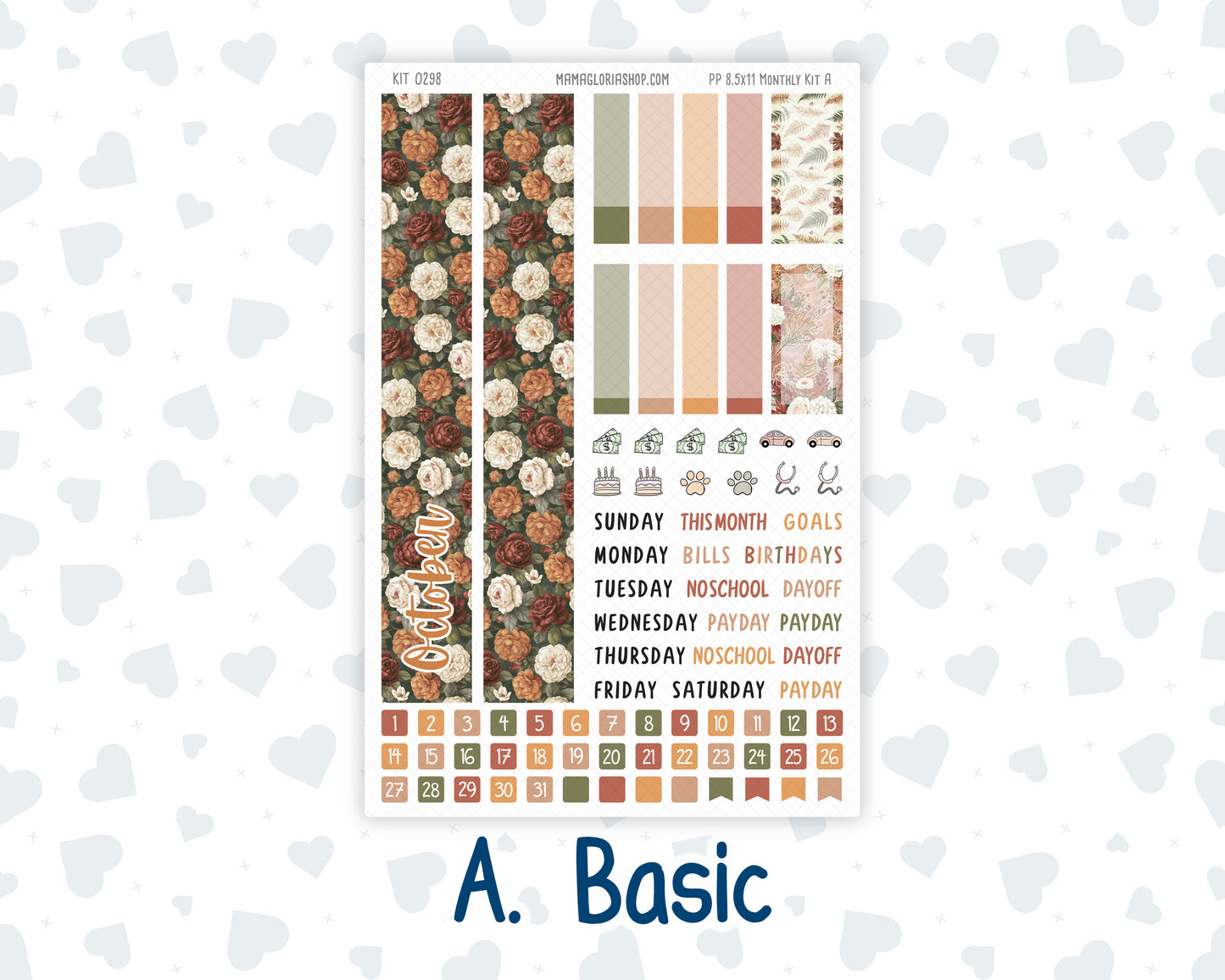 Kit 0298 - 8.5x11 - Plum Paper - Monthly Kit - October - Velvet Bloom