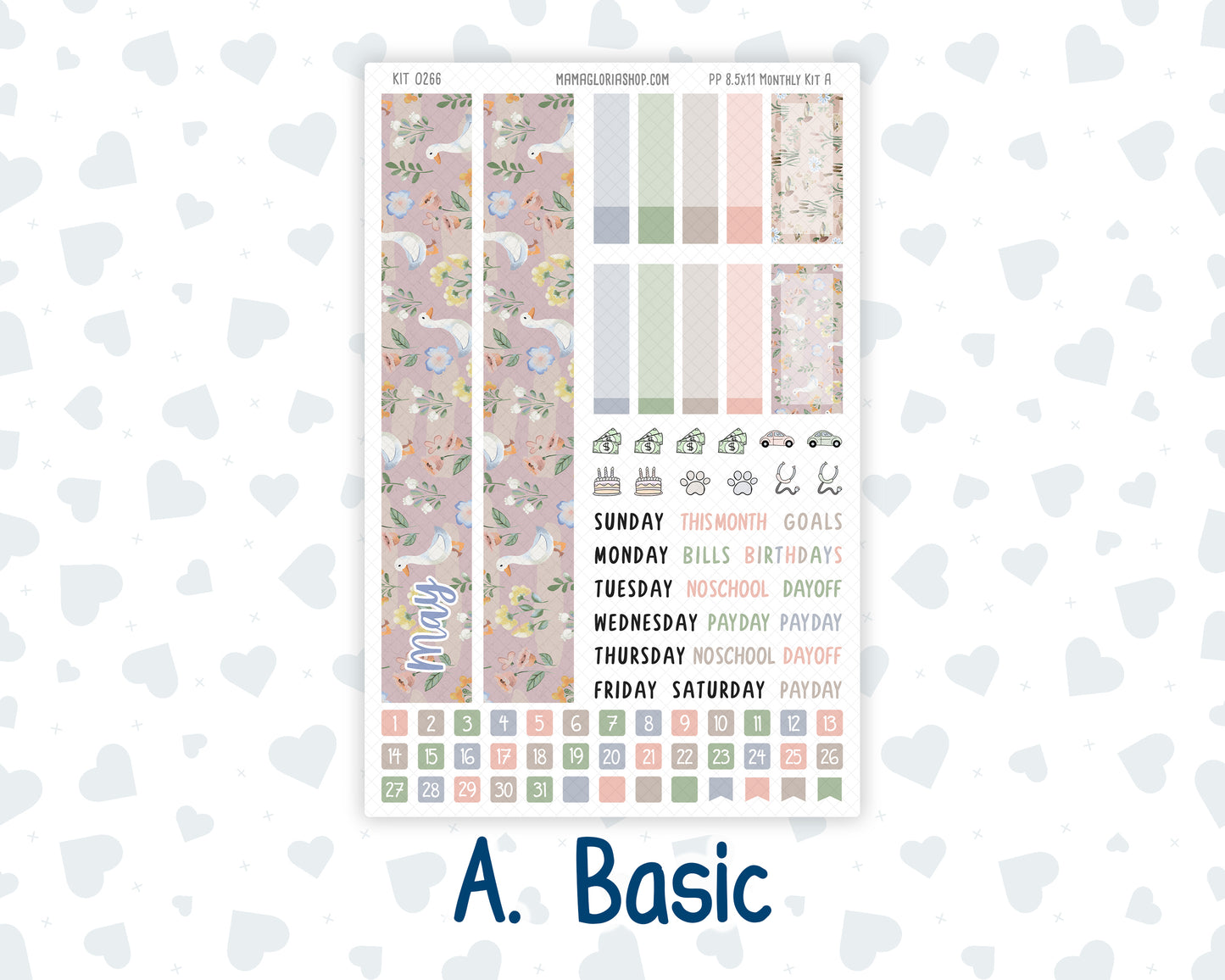 Kit 0266 - 8.5x11 - Plum Paper - Monthly Kit - May - Froggy Lake Picnic