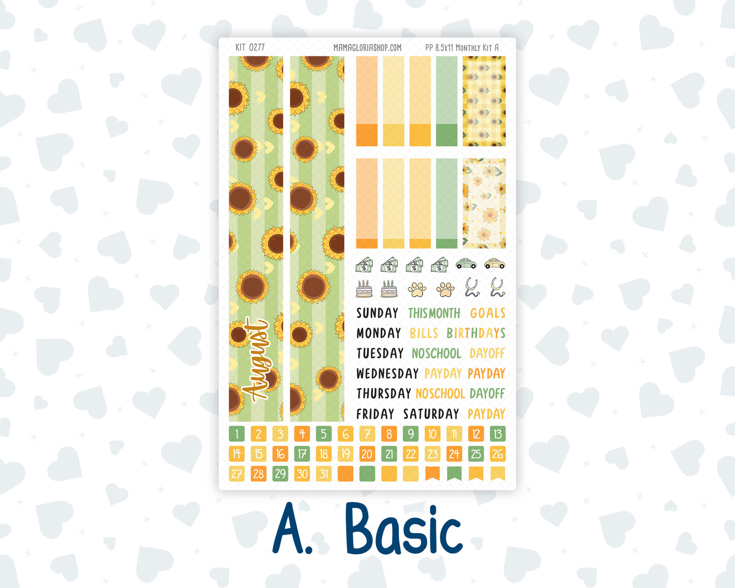 Kit 0277 - 8.5x11 - Plum Paper - Monthly Kit - August - Sunflower Drama Club