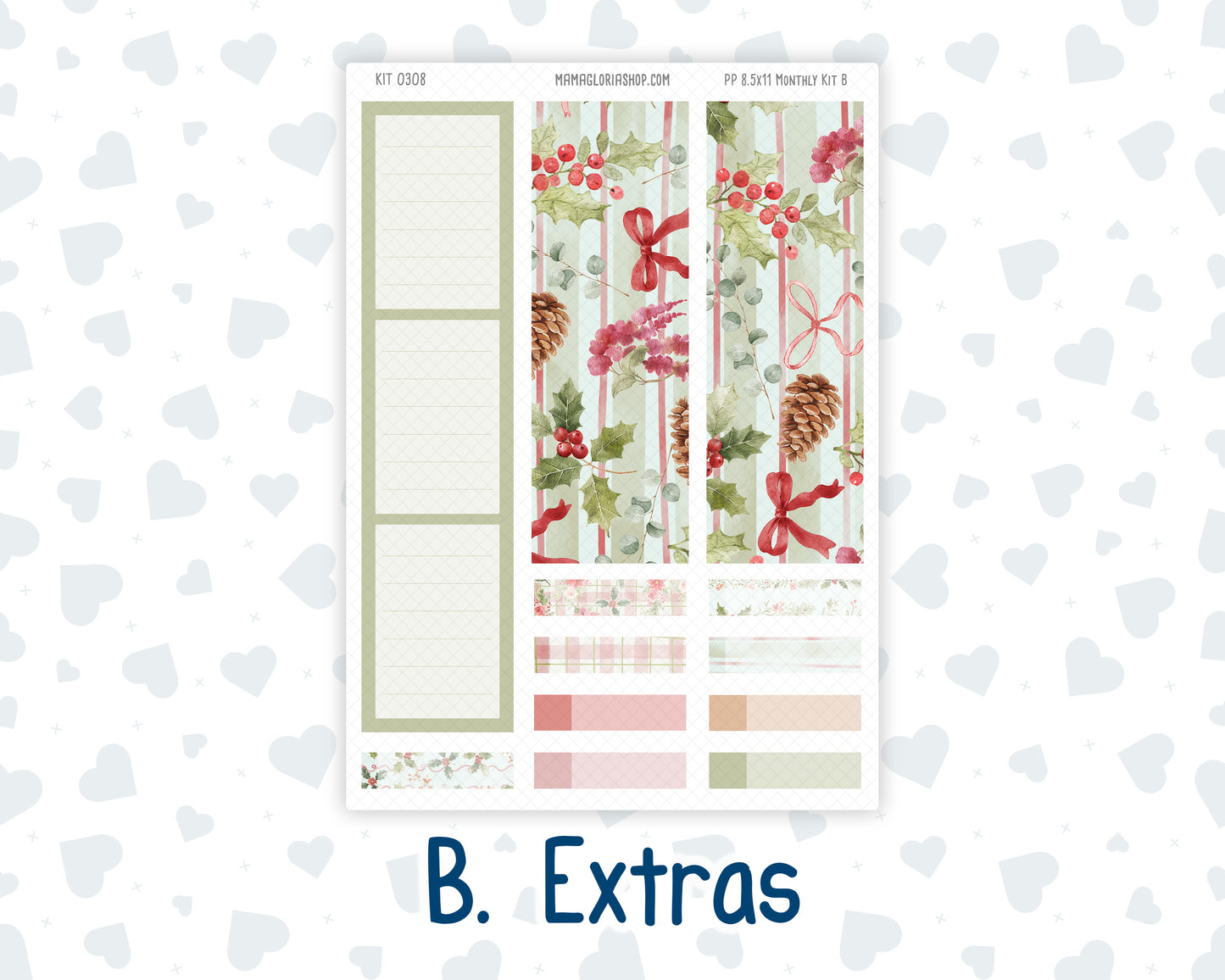 Kit 0308 - 8.5x11 - Plum Paper - Monthly Kit - December - Knit & Holly