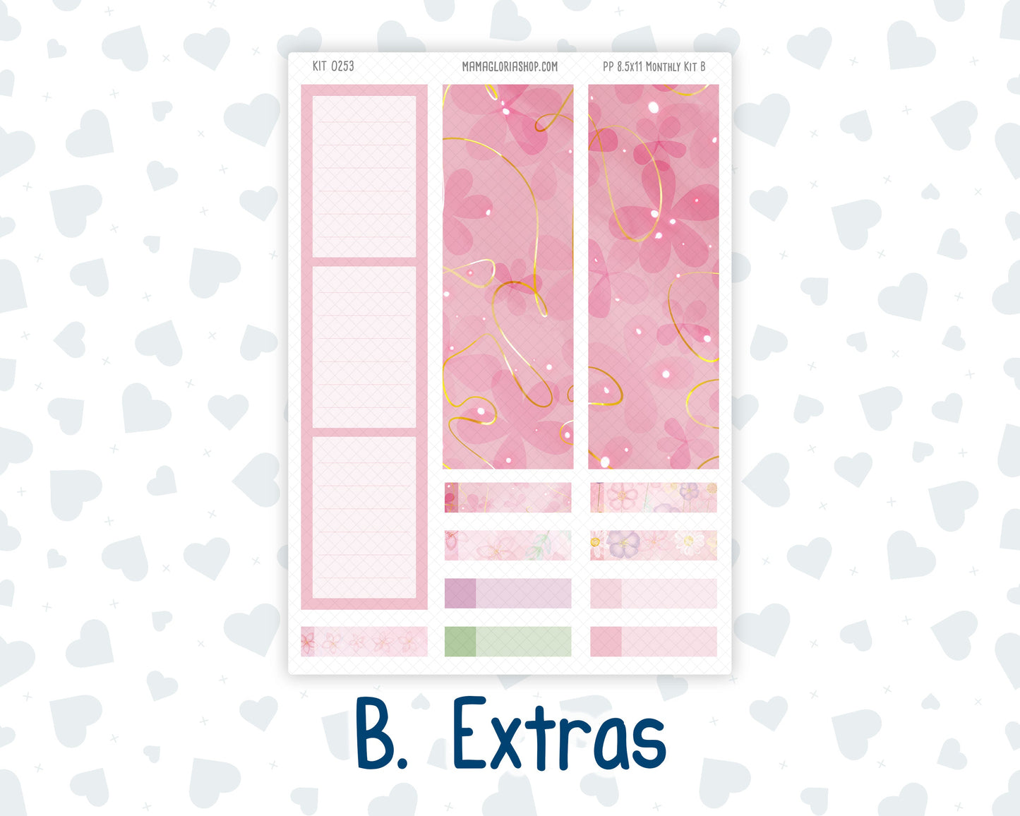 Kit 0253 - 8.5x11 - Plum Paper - Monthly Kit - February - Rosy Daydreams