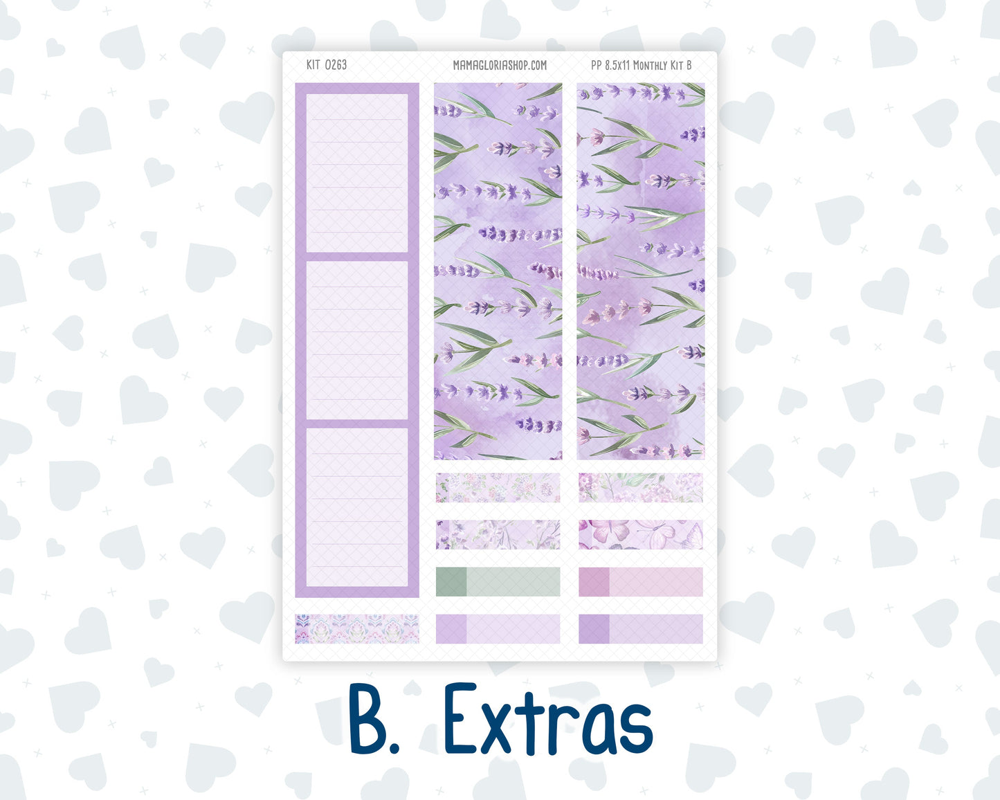 Kit 0263 - 8.5x11 - Plum Paper - Monthly Kit - April - Lavender Drift