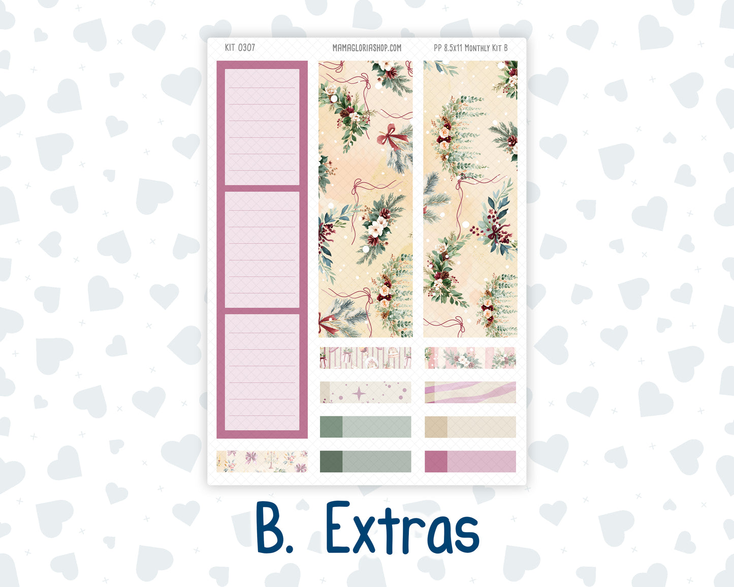 Kit 0307 - 8.5x11 - Plum Paper - Monthly Kit - December - Velvet Hearth