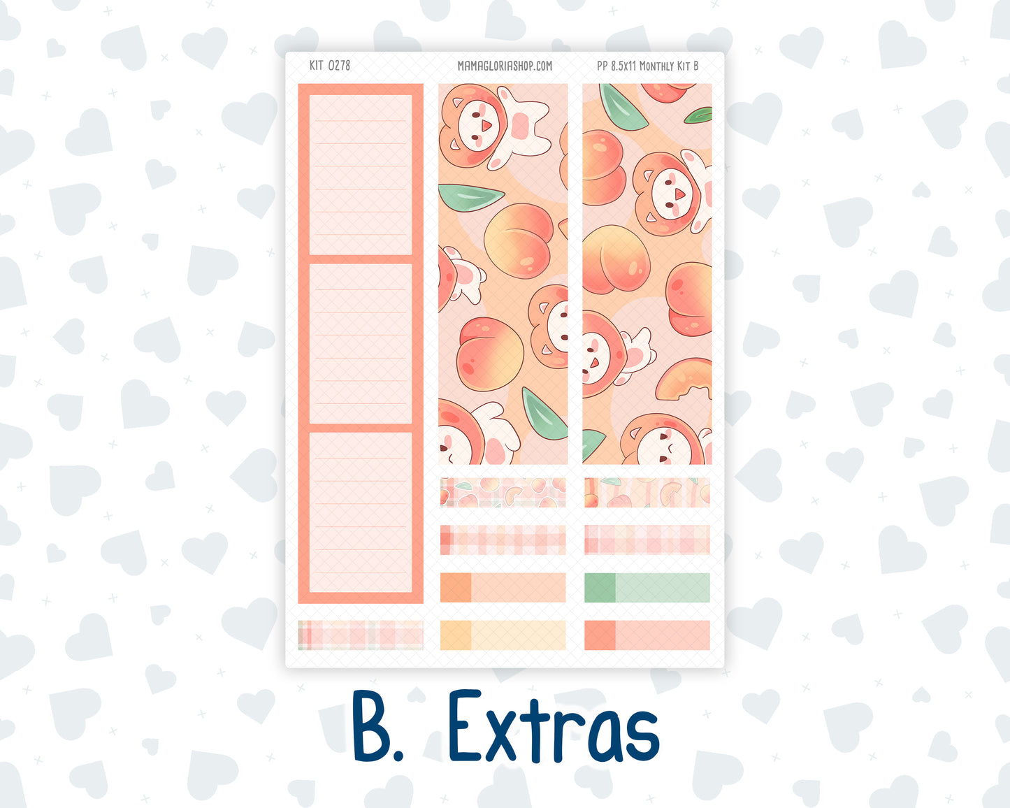 Kit 0278 - 8.5x11 - Plum Paper - Monthly Kit - August - Oops, All Peaches