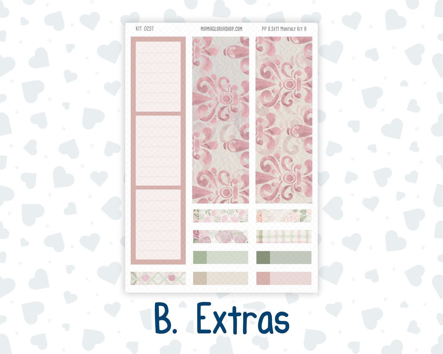 Kit 0257 - 8.5x11 - Plum Paper - Monthly Kit - March - Blush Garden