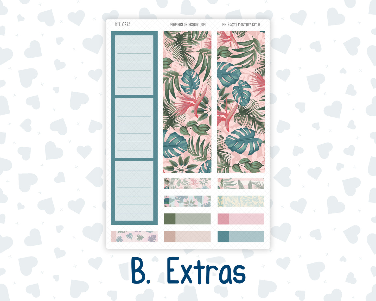 Kit 0275 - 8.5x11 - Plum Paper - Monthly Kit - July - Tropical Safari Blush