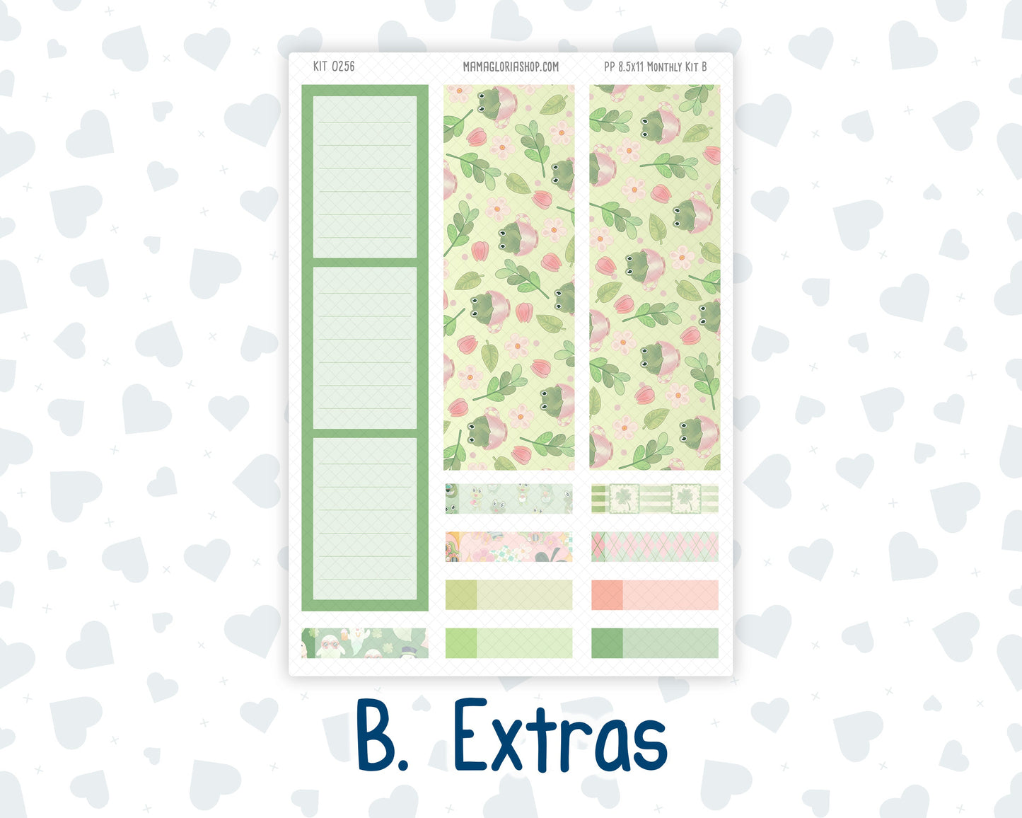 Kit 0256 - 8.5x11 - Plum Paper - Monthly Kit - March - Froggy Luck
