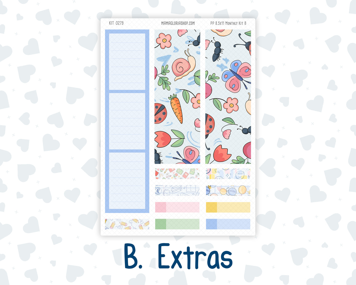 Kit 0279 - 8.5x11 - Plum Paper - Monthly Kit - August - Not Ready For School