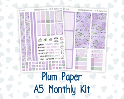 Kit 0263 - A5 - Plum Paper - Monthly Kit - April - Lavender Drift