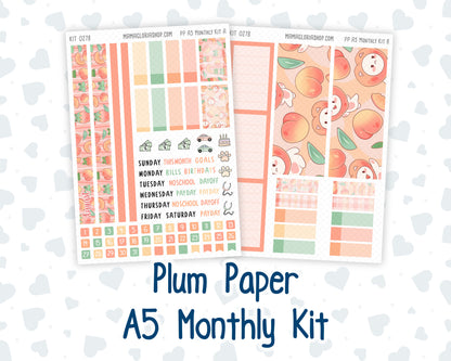 Kit 0278 - A5 - Plum Paper - Monthly Kit - August - Oops, All Peaches
