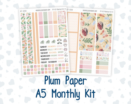 Kit 0259 - A5 - Plum Paper - Monthly Kit - March - Spring Garden Chores