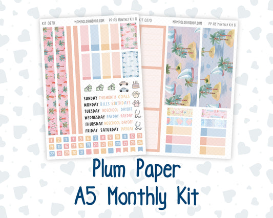 Kit 0270 - A5 - Plum Paper - Monthly Kit - June - Beachside Bliss