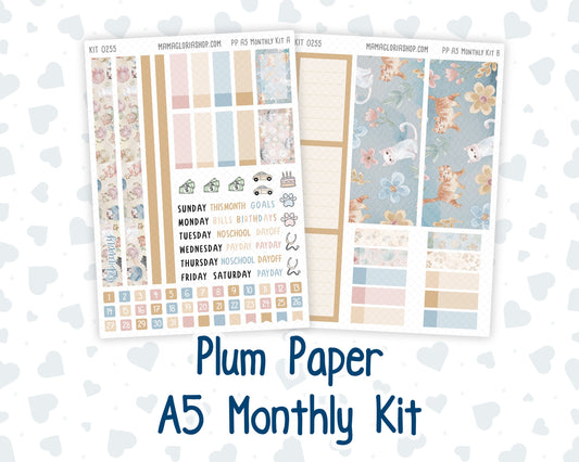 Kit 0255 - A5 - Plum Paper - Monthly Kit - February - Cottagecore Kitties