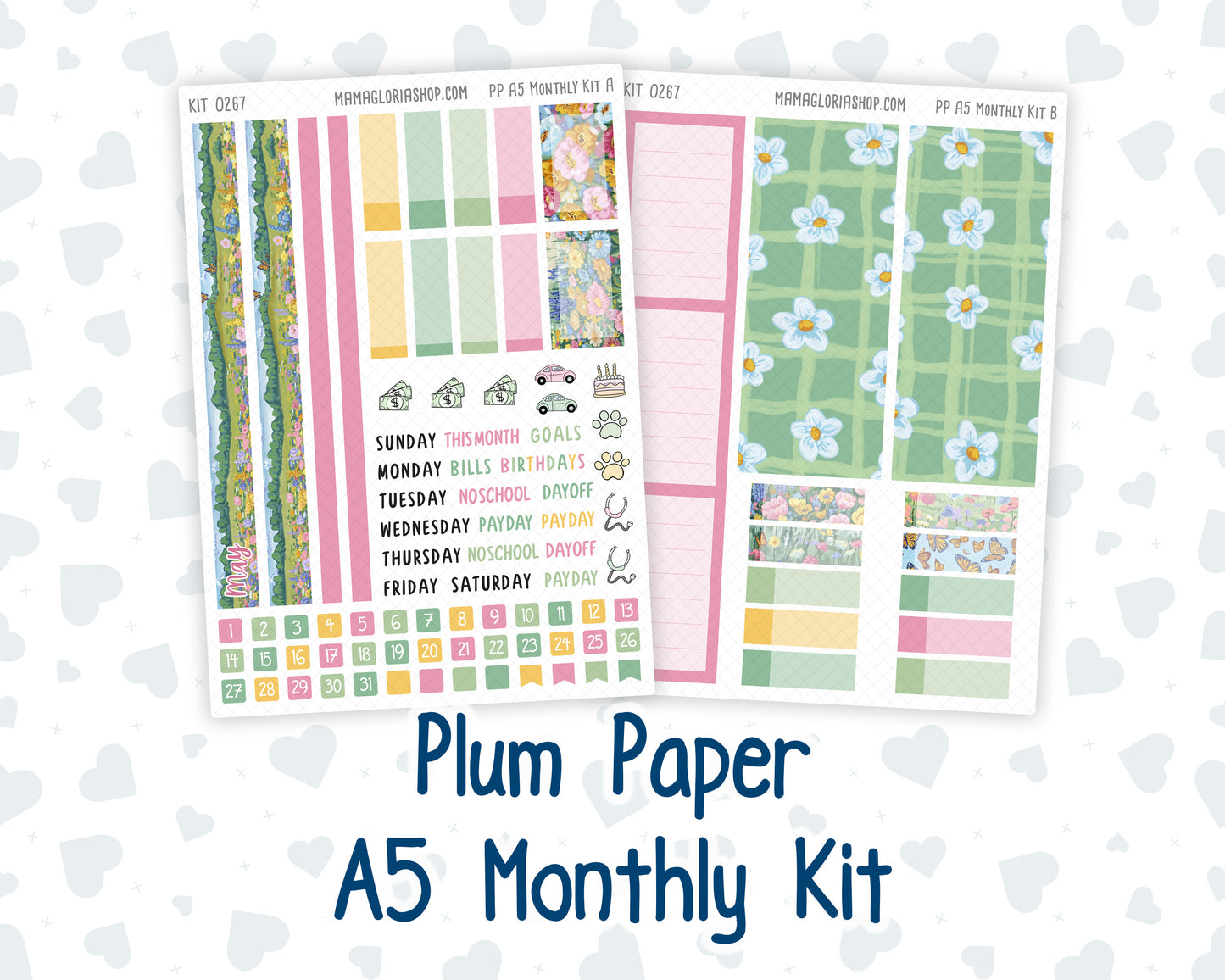 Kit 0267 - A5 - Plum Paper - Monthly Kit - May - Flowers For Mama