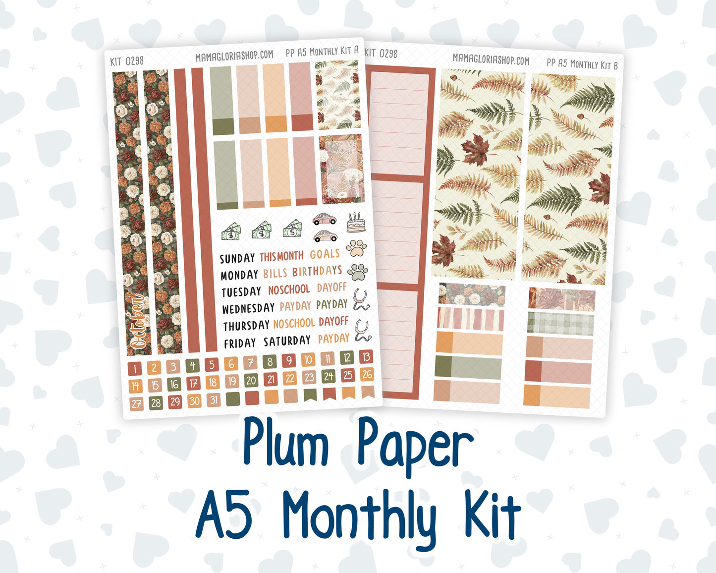 Kit 0298 - A5 - Plum Paper - Monthly Kit - October - Velvet Bloom