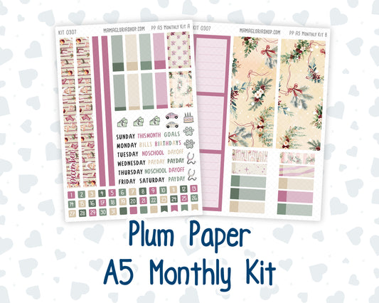 Kit 0307 - A5 - Plum Paper - Monthly Kit - December - Velvet Hearth