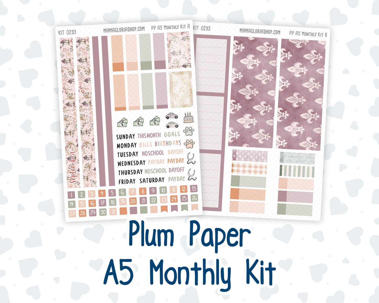 Kit 0293 - A5 - Plum Paper - Monthly Kit - September - Fleur de Provence