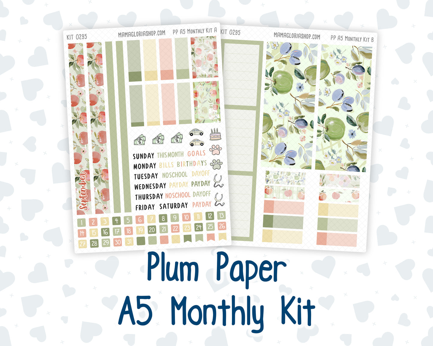 Kit 0295 - A5 - Plum Paper - Monthly Kit - September - Apple Harvest