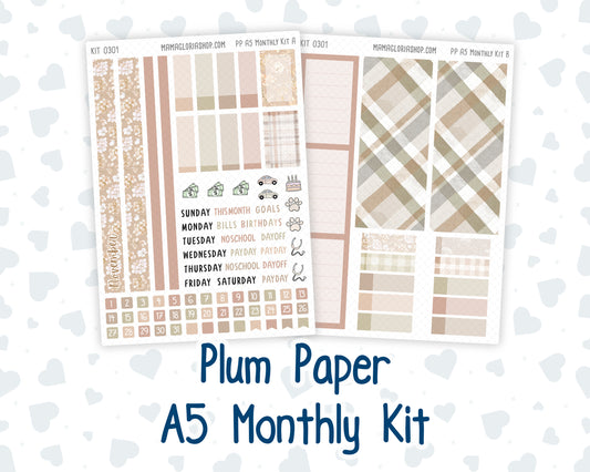Kit 0301 - A5 - Plum Paper - Monthly Kit - November - Sunday Comfort
