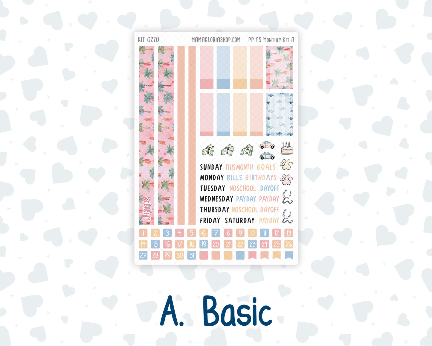 Kit 0270 - A5 - Plum Paper - Monthly Kit - June - Beachside Bliss