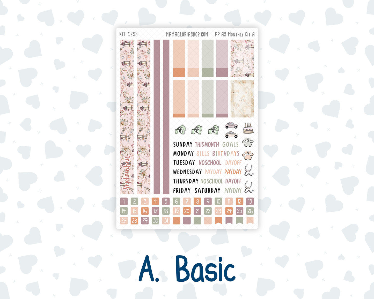 Kit 0293 - A5 - Plum Paper - Monthly Kit - September - Fleur de Provence