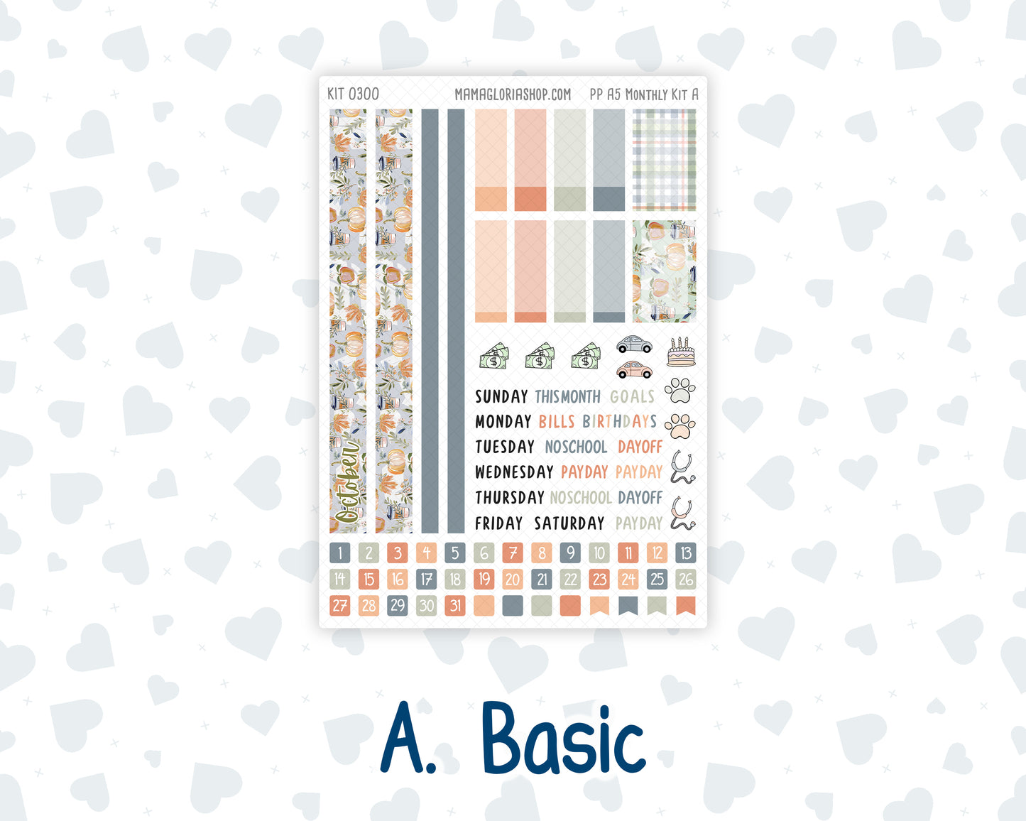 Kit 0300 - A5 - Plum Paper - Monthly Kit - October - Autumn Stroll