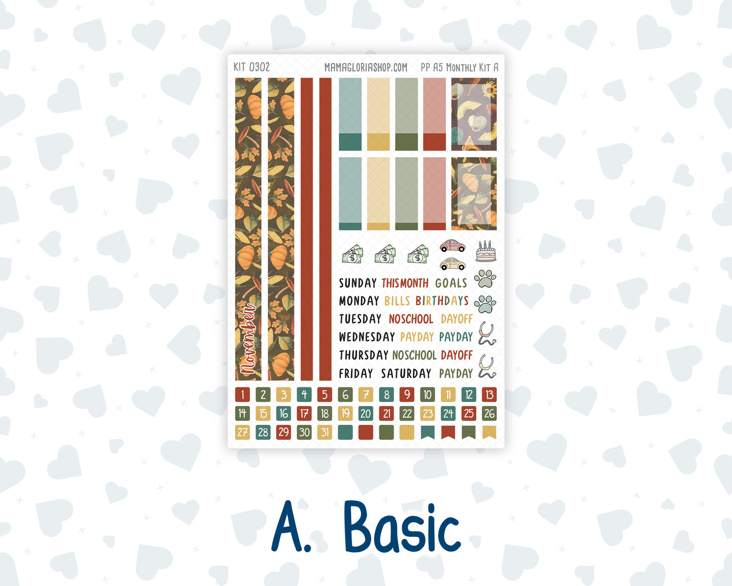 Kit 0302 - A5 - Plum Paper - Monthly Kit - November - Thankful Season