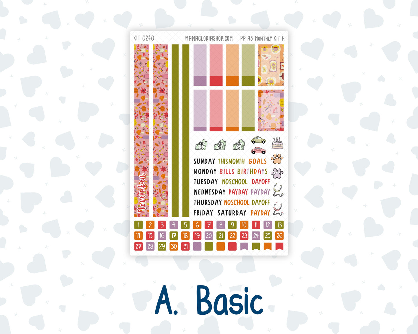 Kit 0240 - A5 - Plum Paper - Monthly Kit - November - Cozy Thanksgiving