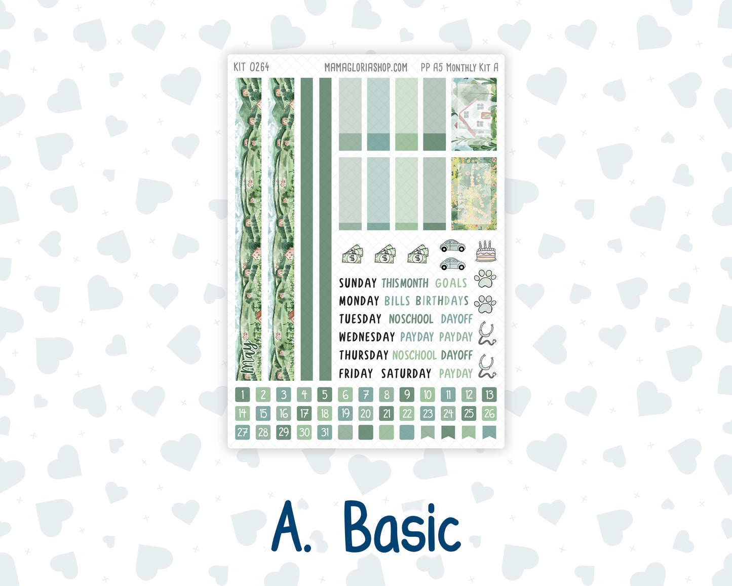 Kit 0264 - A5 - Plum Paper - Monthly Kit - May - Spring Walk