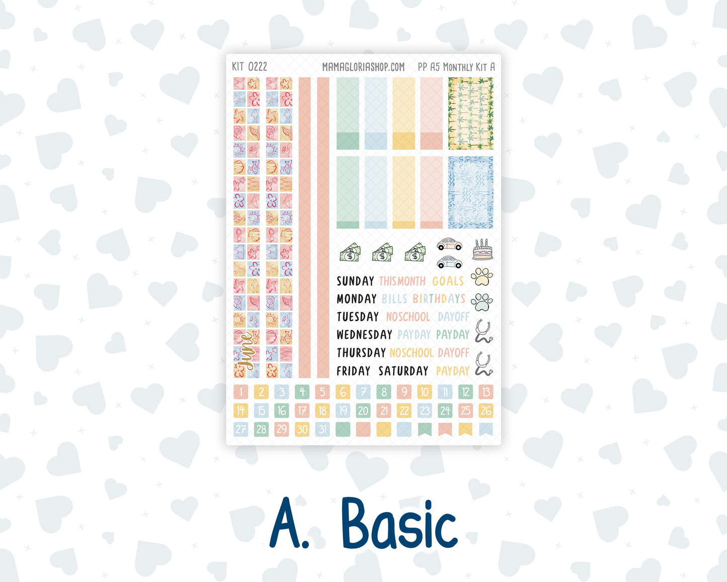Kit 0222 - A5 - Plum Paper - Monthly Kit - June - Beach Day