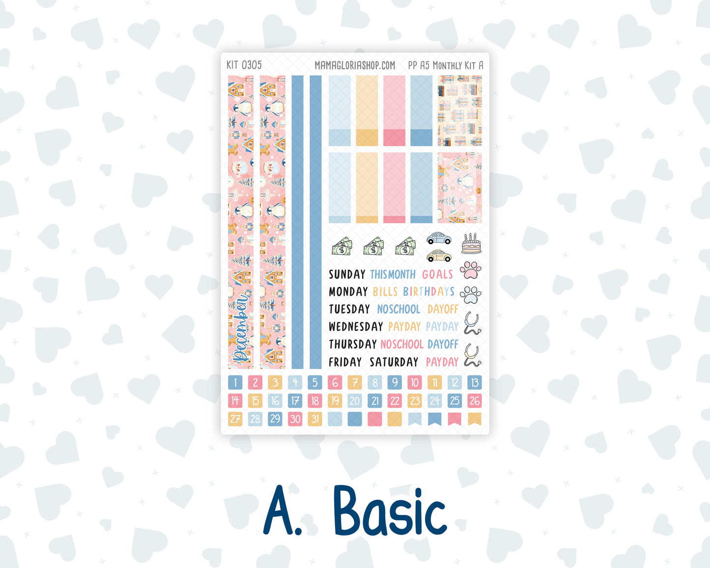Kit 0305 - A5 - Plum Paper - Monthly Kit - December - Sugarplum Parade