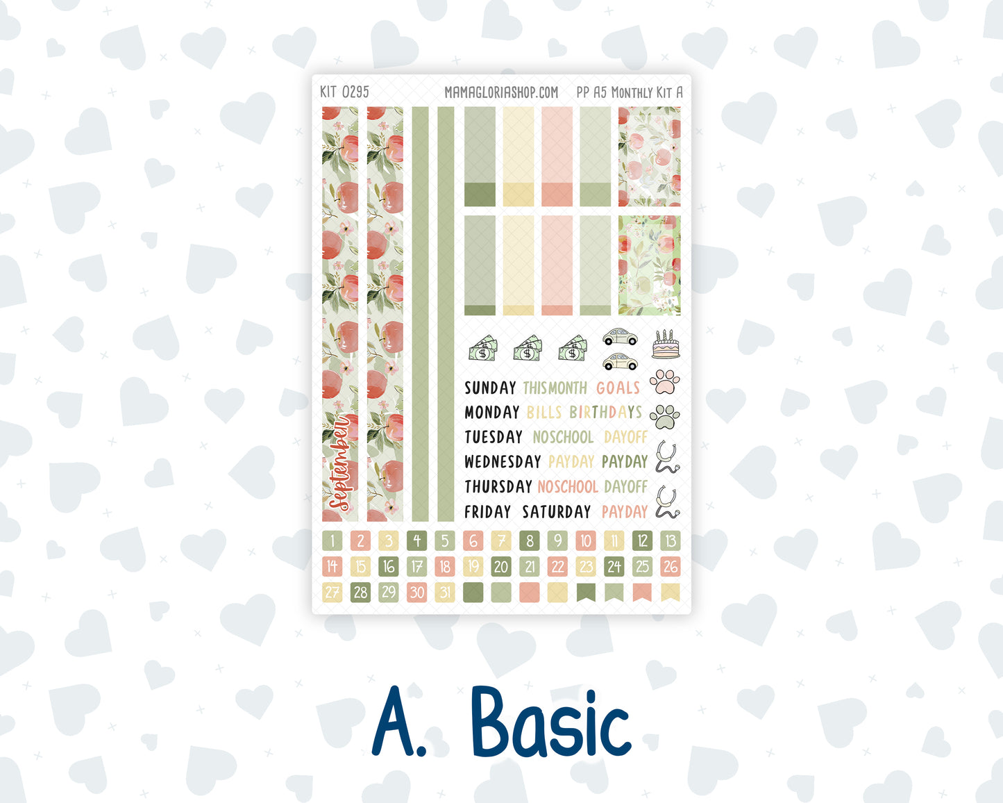Kit 0295 - A5 - Plum Paper - Monthly Kit - September - Apple Harvest
