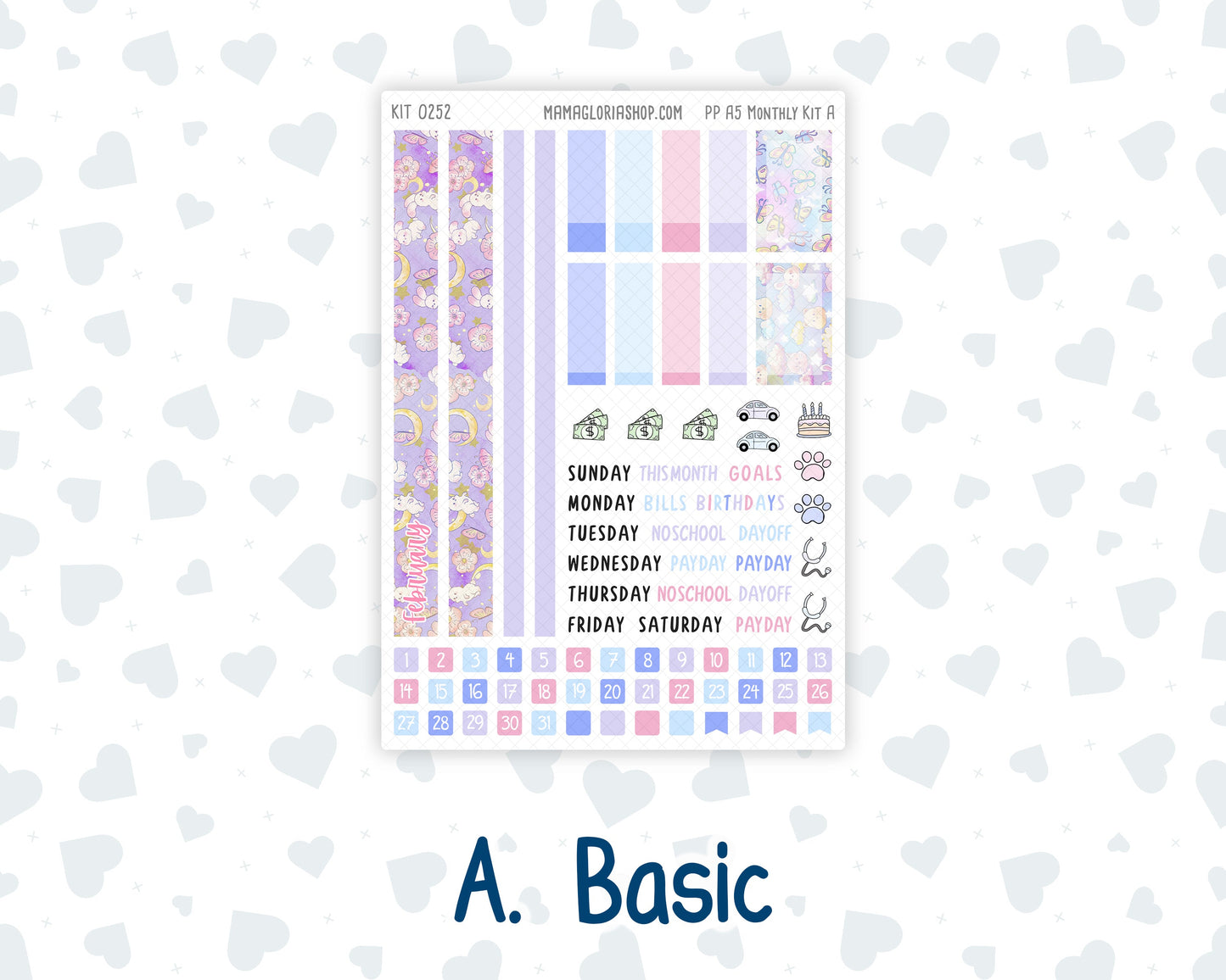 Kit 0252 - A5 - Plum Paper - Monthly Kit - February - Tokyo Candy Cloud