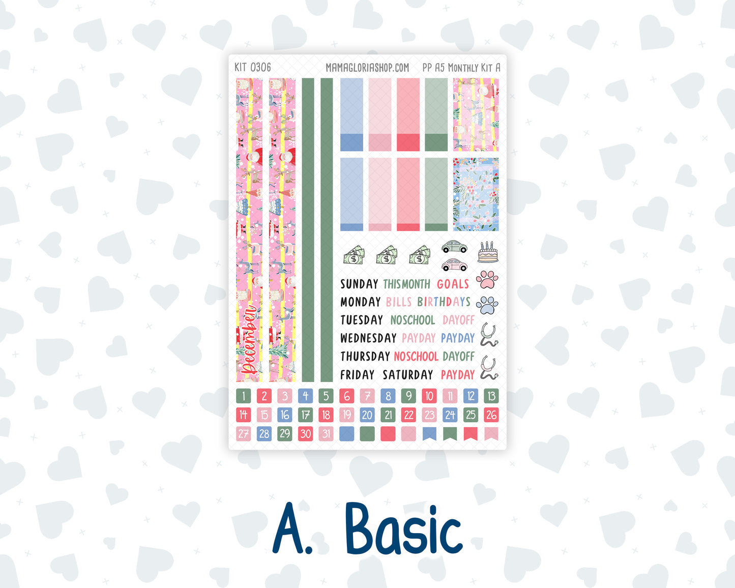 Kit 0306 - A5 - Plum Paper - Monthly Kit - December - Jolly Mischief