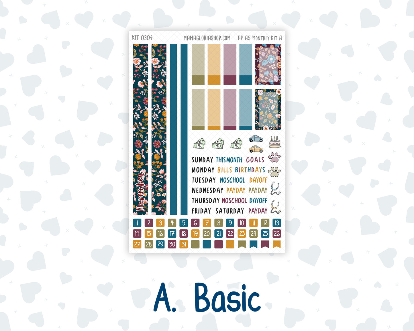 Kit 0304 - A5 - Plum Paper - Monthly Kit - November - Autumn In Bloom