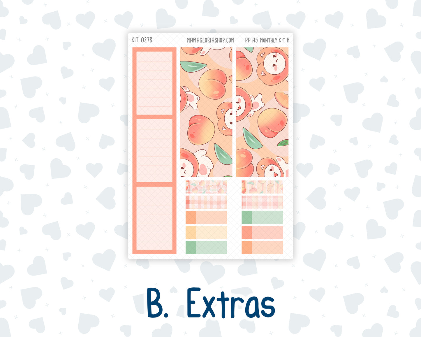 Kit 0278 - A5 - Plum Paper - Monthly Kit - August - Oops, All Peaches