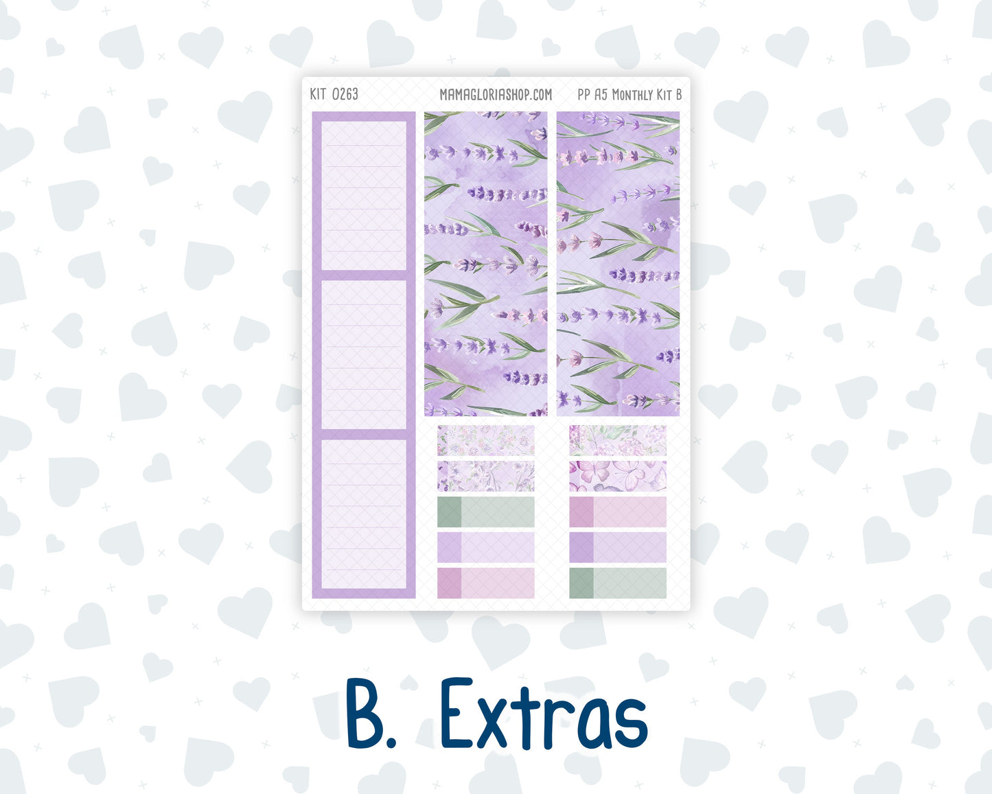 Kit 0263 - A5 - Plum Paper - Monthly Kit - April - Lavender Drift