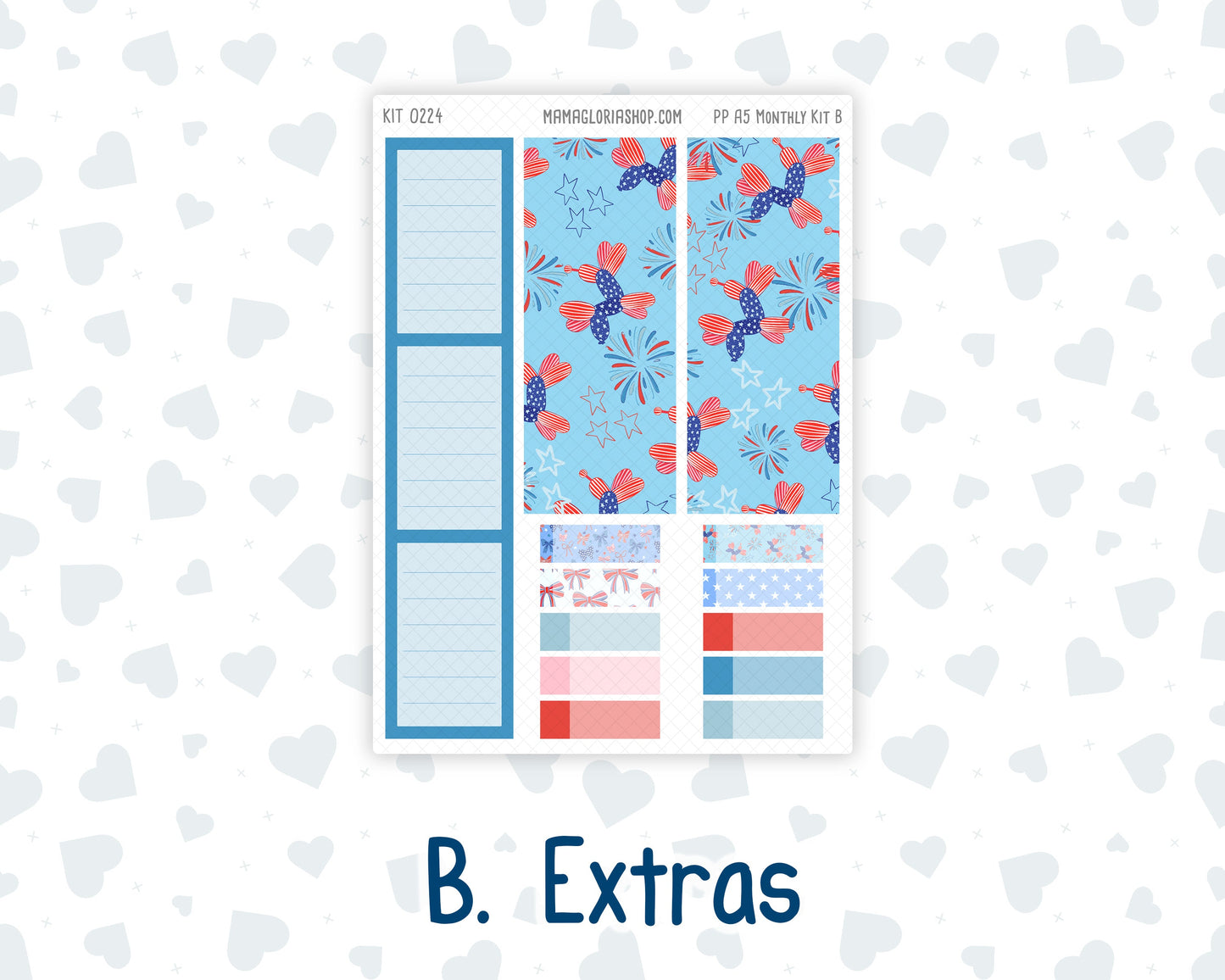 Kit 0224 - A5 - Plum Paper - Monthly Kit - July - Patriotic Parade