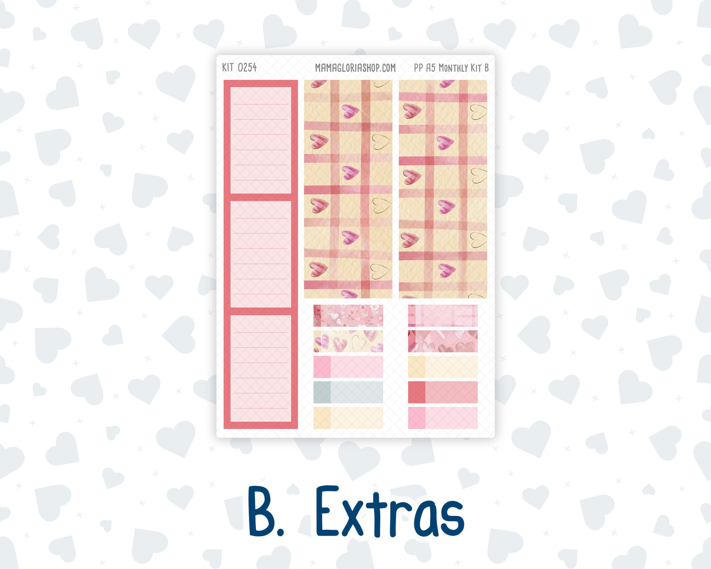 Kit 0254 - A5 - Plum Paper - Monthly Kit - February - Valentine Village