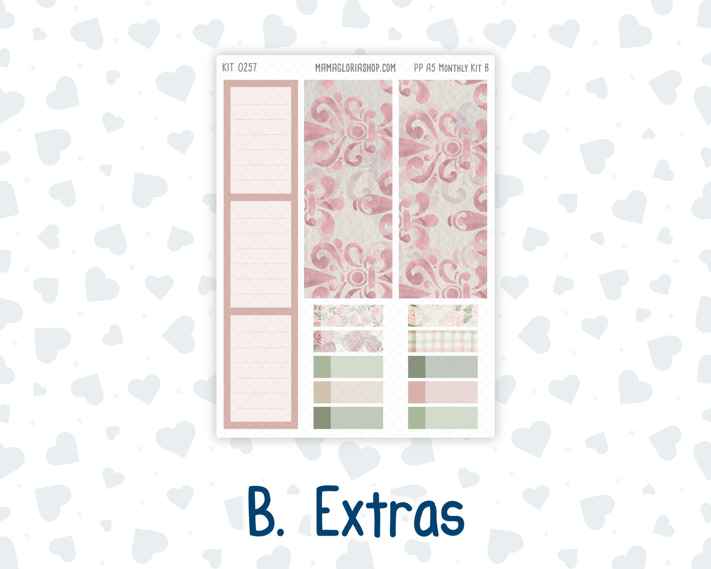 Kit 0257 - A5 - Plum Paper - Monthly Kit - March - Blush Garden