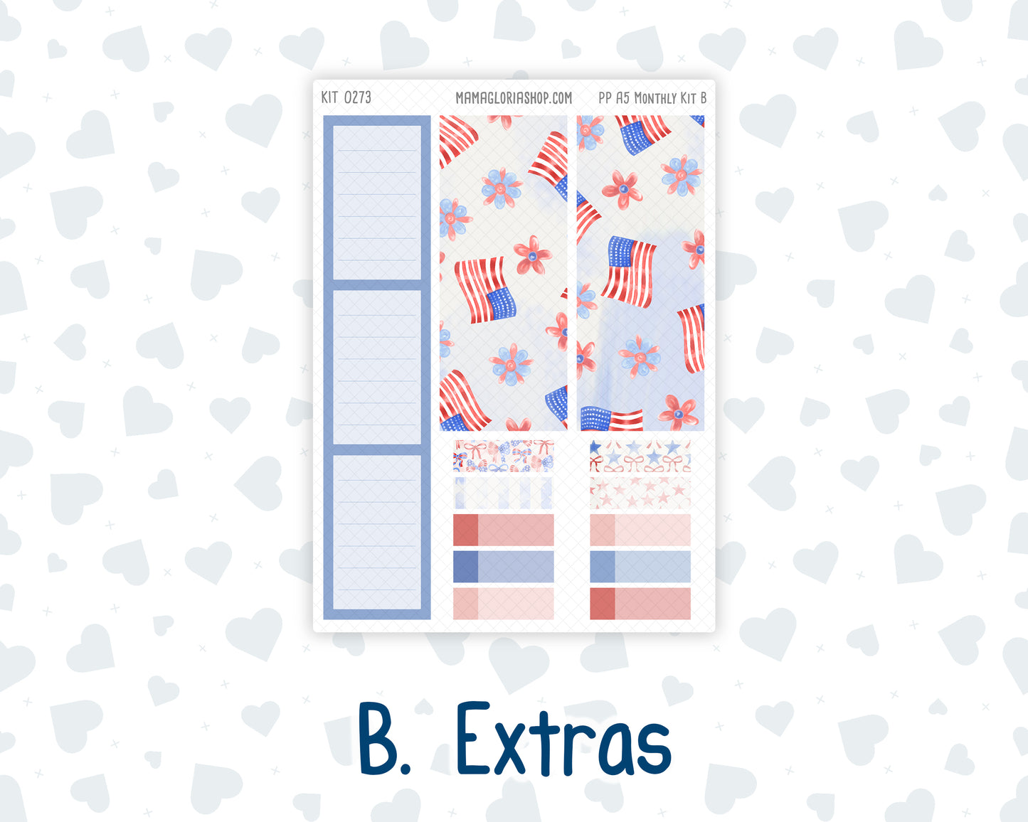 Kit 0273 - A5 - Plum Paper - Monthly Kit - July - Americana In Bloom