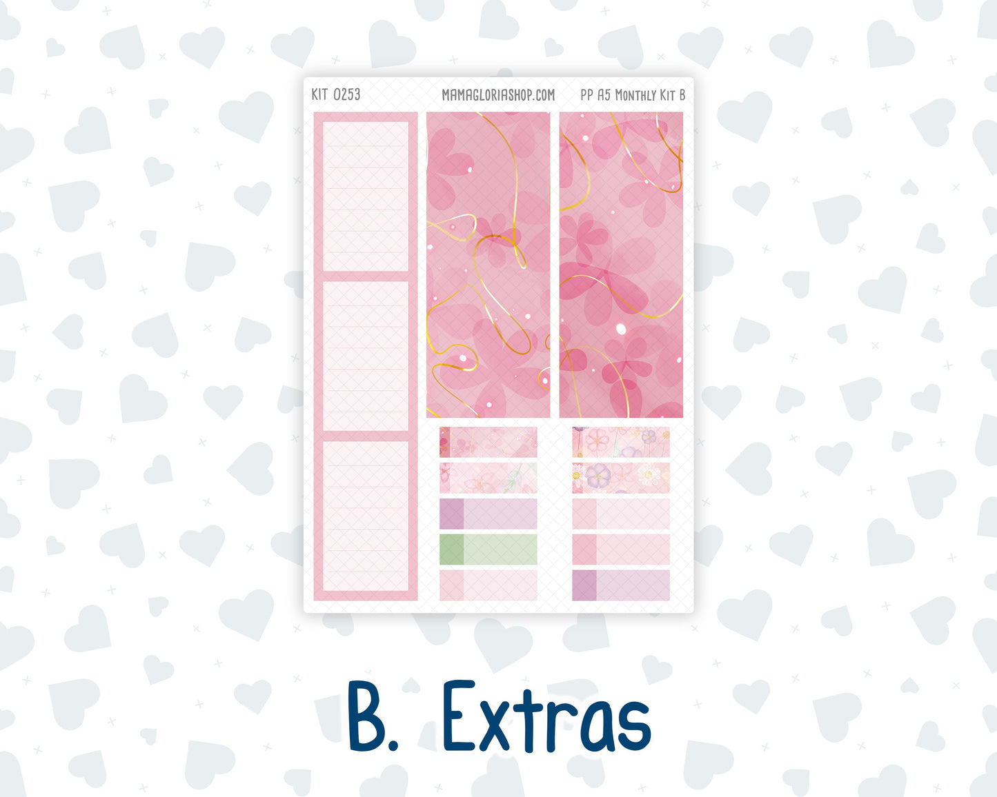 Kit 0253 - A5 - Plum Paper - Monthly Kit - February - Rosy Daydreams